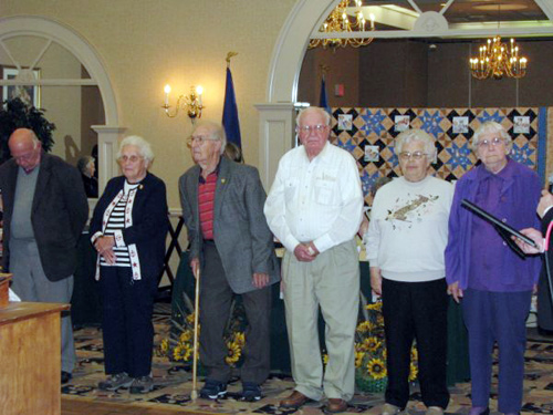 V.I.P.'s recognozed for their past outstanding contributions to the NJ State Grange. Left to right: Jack Sharp, Bonnie Selb, Frank LaPierre, Norman Robinson Laurena Thomas and Lillian Smith.
